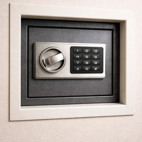 Caja fuerte empotrada en pared instalada por cerrajero en Torremolinos